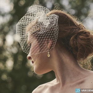Birdcage fátyol köves díszítéssel - esküvő - kiegészítők - fátyol - Meska.hu