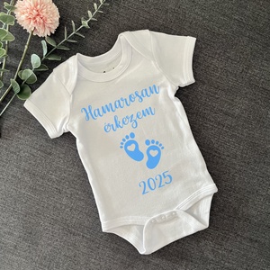 Baba body - Hamarosan érkezem  - ruha & divat - babaruha & gyerekruha - body - Meska.hu