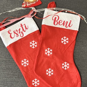 AKCIÓ!!! Nagy méretű Mikulás csizma felirattal  - karácsony - mikulás - mikulás zsák - Meska.hu