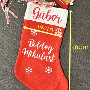 AKCIÓ!!! Nagy méretű Mikulás csizma felirattal  - karácsony - mikulás - mikulás zsák - Meska.hu