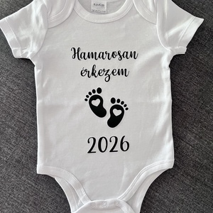 Baba body - Hamarosan érkezem , Ruha & Divat, Babaruha & Gyerekruha, Body, Mindenmás, MESKA