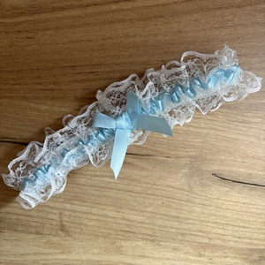 Combcsipke kék masnival, Esküvő, Kiegészítők, Harisnyatartó & Valami kék, Varrás, Mindenmás, MESKA