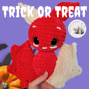 Trick or Treat Plüss Denevér  Kézzel Horgolt Halloween Figura (kb. 20 cm), Játék & Sport, Plüssállat & Játékfigura, Más figura, Horgolás, MESKA