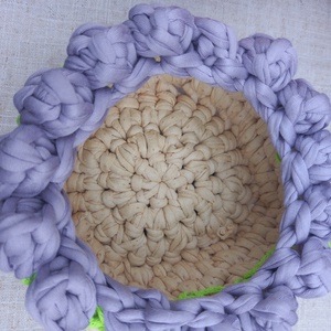 Tulipános horgolt tároló kicsi - otthon & életmód - tárolás & rendszerezés - tárolókosár - Meska.hu