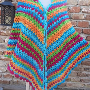 Fuerteventura Horgolt vállkendő - háromszög alakú  - ruha & divat - sál, sapka, kendő - vállkendő - Meska.hu