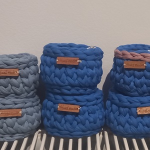 Picur polófonalból horgolt tároló - ajándékozáshoz - otthon & életmód - tárolás & rendszerezés - tárolókosár - Meska.hu