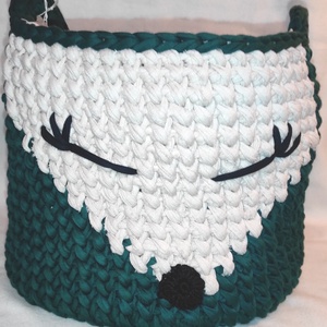 Róka polófonalból horgolt gigatároló  - otthon & életmód - tárolás & rendszerezés - tárolókosár - Meska.hu