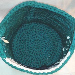 Róka polófonalból horgolt gigatároló  - otthon & életmód - tárolás & rendszerezés - tárolókosár - Meska.hu