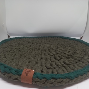 Tányéralátét  szett  -vadászzöld - táska & tok - kézitáska & válltáska - válltáska - Meska.hu