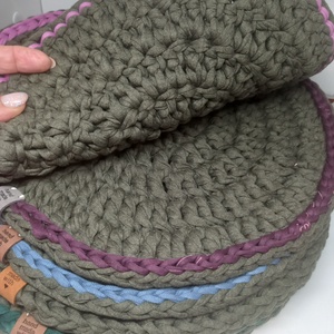 Tányéralátét  szett  -vadászzöld - táska & tok - kézitáska & válltáska - válltáska - Meska.hu