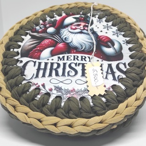 karácsonyi dobozka polófonalból horgolt tároló -  - otthon & életmód - tárolás & rendszerezés - tárolókosár - Meska.hu