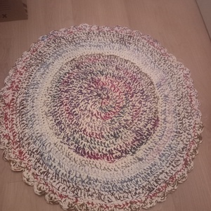 Rongyszőnyeg hatású horgolt kerek szőnyeg  - Meska.hu