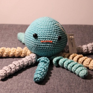 Polip amigurumi figura zöld - játék & sport - plüssállat & játékfigura - polip - Meska.hu