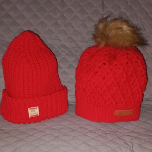 Felnőtt női és férfi horgolt sapka szett - Meska.hu