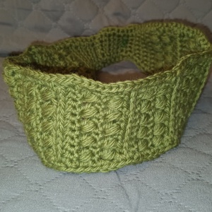 Fejpánt zöld gombos, Ruha & Divat, Sál, Sapka, Kendő, Fejpánt, Horgolás, MESKA