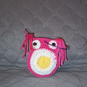 Bagoly kulcstartó karikával vagy táskafüggő, Táska & Tok, Kulcstartó & Táskadísz, Kulcstartó, Horgolás, MESKA