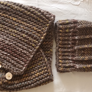 Sapka és nyakmelegítő kötött - Meska.hu