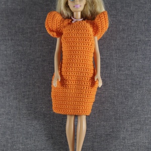 Barbie ruha horgolt narancs - Meska.hu