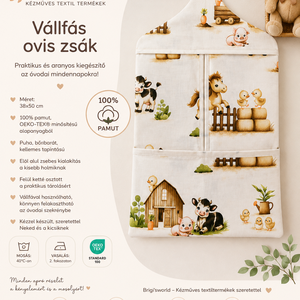 Vállfás oviszsák-farm mintás - Meska.hu
