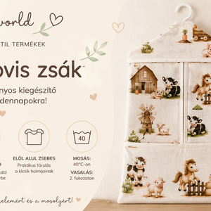 Vállfás oviszsák-farm mintás - játék & sport - ovis felszerelés - ovis zsák - Meska.hu