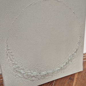 Szürke/beige minimalista textúrált absztrakt absztrakt festmény 30x30cm - művészet - festmény - akril - Meska.hu