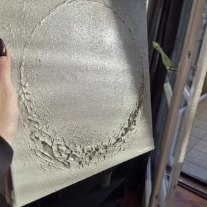 Szürke/beige minimalista textúrált absztrakt absztrakt festmény 30x30cm - művészet - festmény - akril - Meska.hu