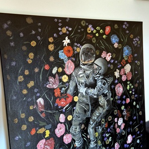 Szürrealista akrilfestmény asztronauta - művészet - festmény - akril - Meska.hu