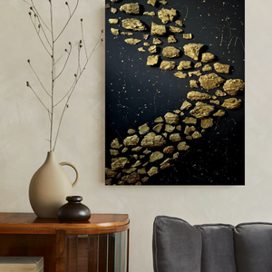 Fekete arany textúrált absztrakt festmény 70x100cm , Művészet, Festmény, Akril, Festészet, MESKA