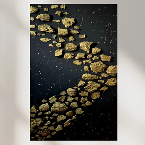 Fekete arany textúrált absztrakt festmény 70x100cm  - művészet - festmény - akril - Meska.hu