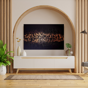Fekete rose gold absztrakt festmény 70x100cm  - művészet - festmény - akril - Meska.hu