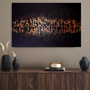 Fekete rose gold absztrakt festmény 70x100cm  - művészet - festmény - akril - Meska.hu