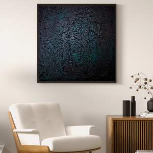 Fekete zöld textúrált absztrakt festmény 40x40cm, Művészet, Festmény, Akril, Festészet, MESKA