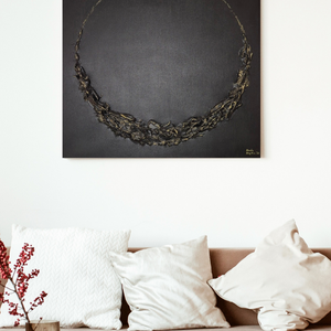 50x50cm Fekete arany absztrakt festmény , Művészet, Festmény, Akril, Festészet, MESKA