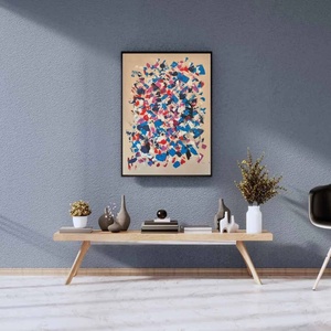 80x110cm Textúrált absztrakt akril festmény bézs, színes , Művészet, Festmény, Festmény vegyes technika, Festészet, MESKA