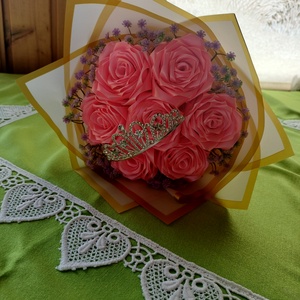 7 szálas örök rózsa csokor , Otthon & Életmód, Virágdekoráció, Virágdíszek, Dekor koszorúk, kopogtatók, Virágkötés, MESKA