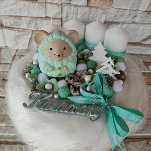 Mentás egérkés Adventi koszorú - Meska.hu