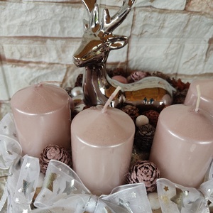 Ezüst színű szarvasos Adventi koszorú - karácsony - adventi díszek - adventi koszorú - Meska.hu