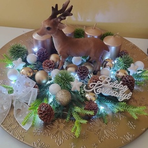 Szarvas Adventi koszorú - karácsony - adventi díszek - adventi koszorú - Meska.hu