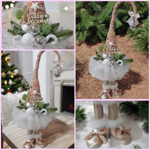 Bézs színű Manófa - karácsony - karácsonyi lakásdekoráció - karácsonyi manók, figurák - Meska.hu