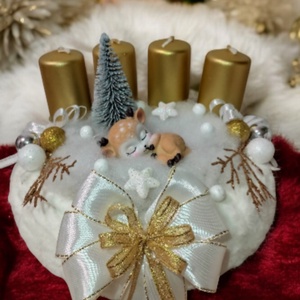 Alvó őzikés adventi, Karácsony, Adventi díszek, Adventi koszorú, , MESKA