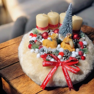 Őzike p�r adventi koszorú - Meska.hu