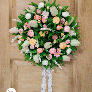 Tavaszi tulipános ajtódísz  - Meska.hu