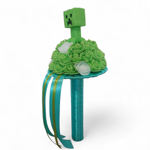Minecraft (creeper) ballagási csokor - Meska.hu