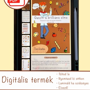 Guszti a brilliáns elme, digitális fejlesztő munkafüzet és színező 6-7 éves kis felfedezőknek (ŐSZI kiadás) - művészet - grafika & illusztráció - digitális - Meska.hu