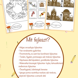 Guszti a brilliáns elme, digitális fejlesztő munkafüzet és színező 6-7 éves kis felfedezőknek (KARÁCSONYI kiadás) - művészet - grafika & illusztráció - digitális - Meska.hu