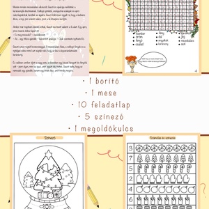 Guszti a brilliáns elme, digitális fejlesztő munkafüzet és színező 6-7 éves kis felfedezőknek (KARÁCSONYI kiadás) - művészet - grafika & illusztráció - digitális - Meska.hu