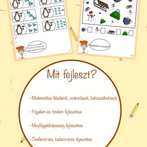 Guszti a briliáns elme (Téli feladatlapok, nyomtatható foglalkoztató gyerekeknek, színezők iskolásoknak)  - játék & sport - készségfejlesztő és logikai játék - memória játékok - Meska.hu