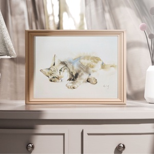 Cirmos macska akvarell / print / limitált - Meska.hu