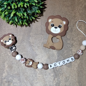 Oroszlános rágcsalánc/cumilánc , Baba - mama, Baba játékok, Cumilánc, Gyöngyfűzés, gyöngyhímzés, MESKA