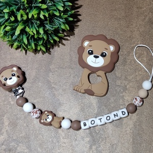 Oroszlános rágcsalánc/cumilánc  - baba - mama - baba játékok - cumilánc - Meska.hu